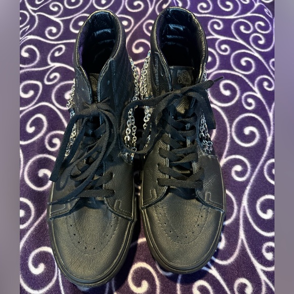 Black Platform Vans w/Detachable Chains Women’s Sz 10.5/Men’s Sz 9 - Picture 3 of 12